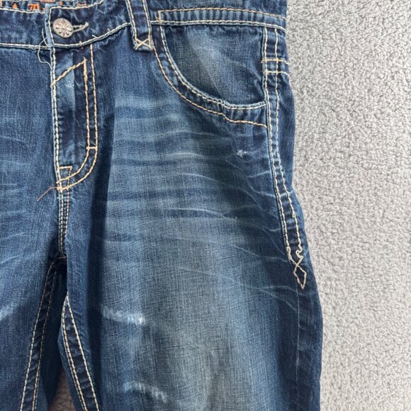 Rock Revival Distress Fad Sraight Jeans Whip Stitched Size 40 - Picture 3 of 15